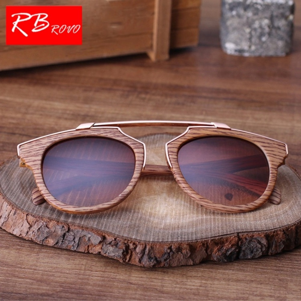 Retro Wood Grain Sunglasses